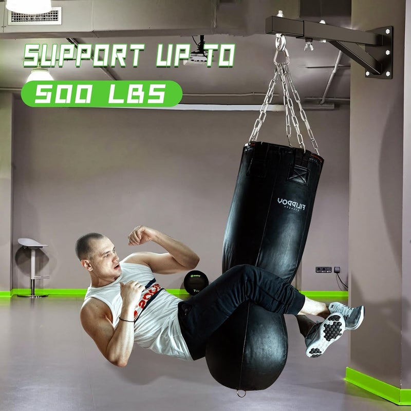 Eapele حامل حقيبة ثقيلة، حامل حائط قابل للتعديل لحقيبة الملاكمة للتدريب على الملاكمة ومواي تاي، حامل حقيبة ملاكمة قوي يتحمل 500 رطل لصالة الألعاب الرياضية المنزلية MMA، حامل حقيبة ملاكمة لتعليق الحقيبة - Image 4